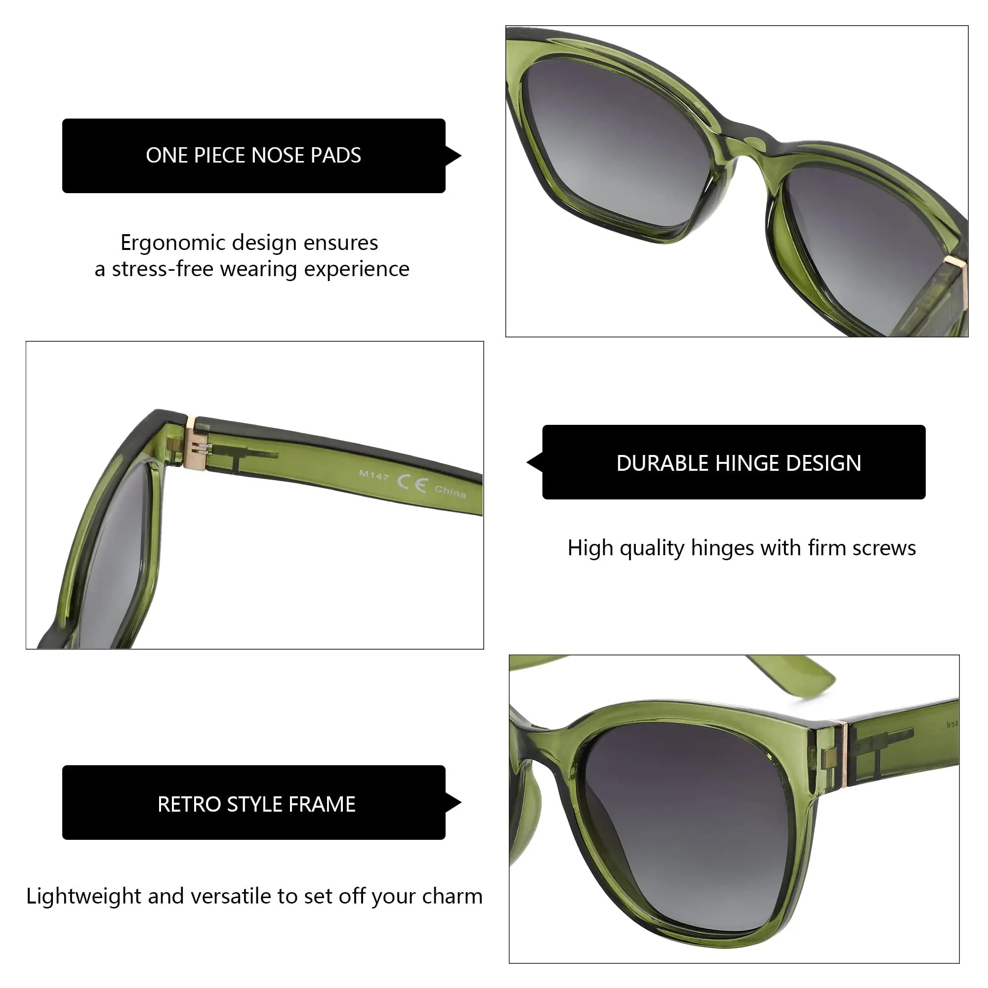 משקפי שמש אופטיים Butterfly לנשים| דגם FLUTTER Bold | עדשות פולרייזד – תמונה 4