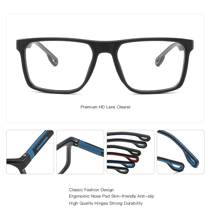 משקפי ראייה מרובעים TR-90 | דגם Modish Square | קלים וגמישים – תמונה 3