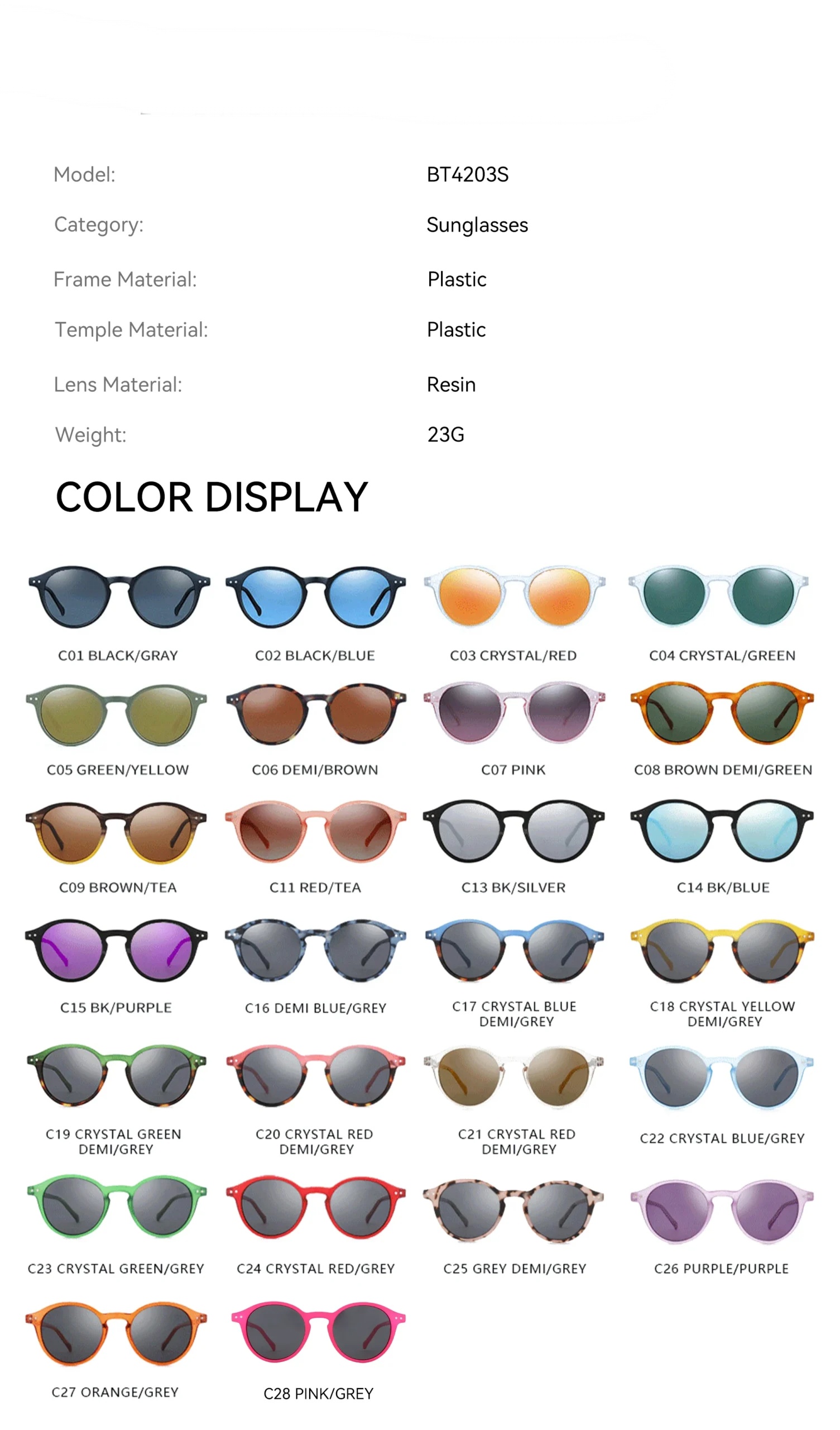 משקפי שמש פולרייזד רטרו עגולים VISU – סטייל וינטג' יוניסקס (מידה S) – תמונה 3