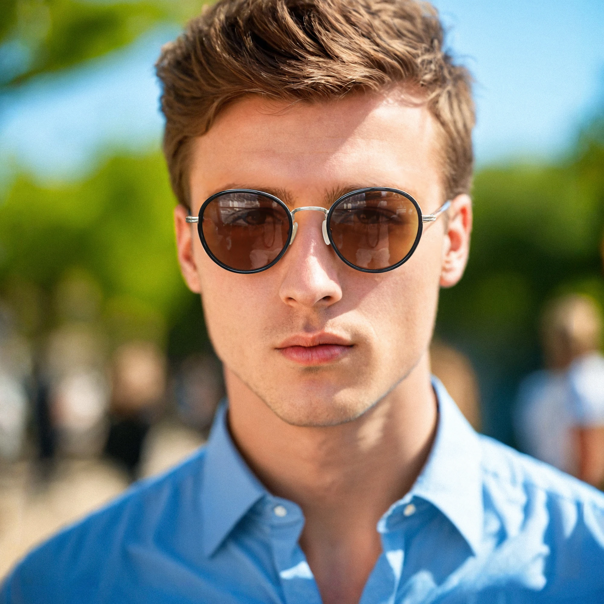 משקפי שמש VISU Steampunk עגולים - יוניסקס פולרייזד – תמונה 2