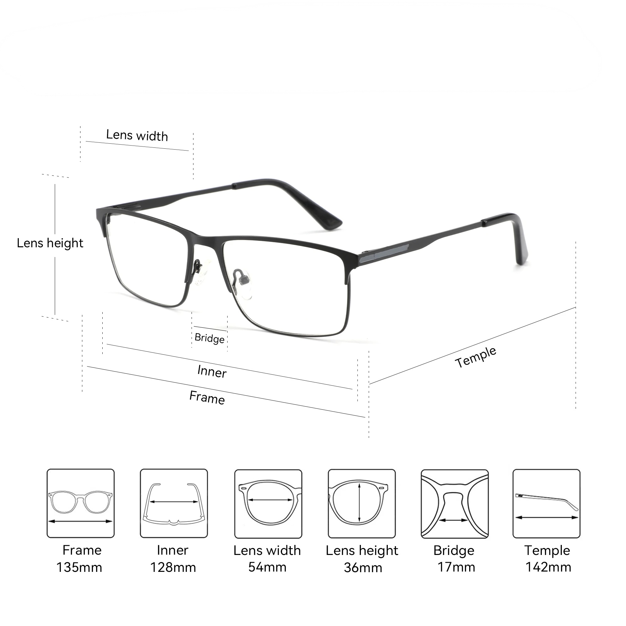 משקפי ראייה טיטניום Titanium Square – תמונה 2
